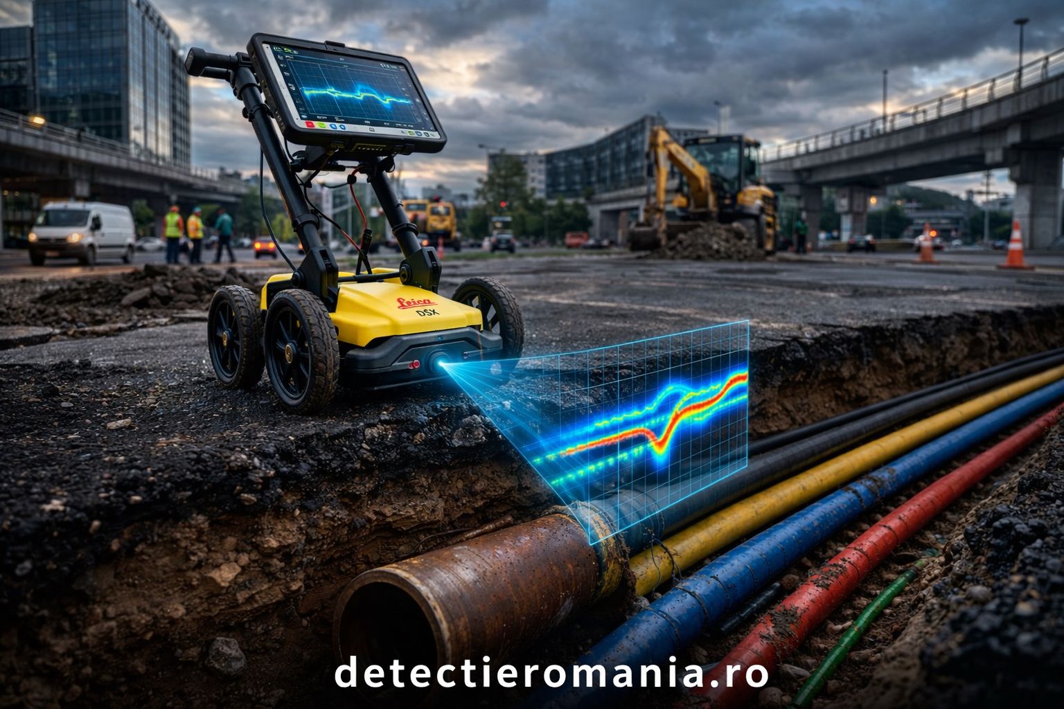 Detecție și cartografiere utilități subterane cu georadar GPR