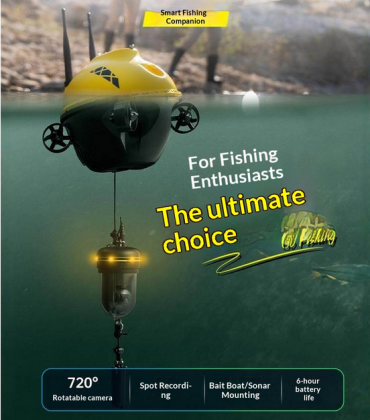 Dronă subacvatică profesională Full HD 1080P + GPS, autonomie 6h, ideal pescuit și explorare