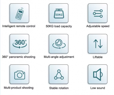 Platformă Rotativă 360° Profesională pentru Produse – Foto & Video, 50kg, Telecomandă