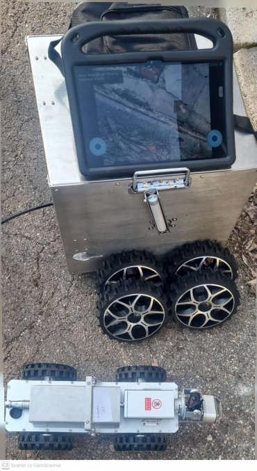 Robot Profesional Inspecție Conducte 260 mm – CCTV PAN/TILT, Cablu 200 m