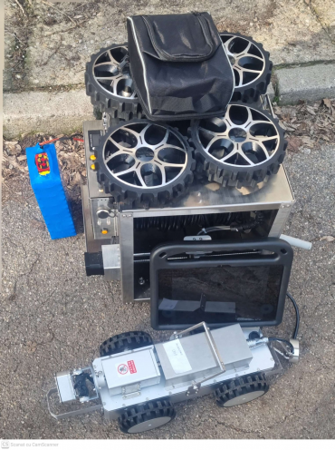 Robot Profesional Inspecție Conducte 260 mm – CCTV PAN/TILT, Cablu 200 m