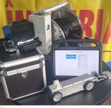 Mini robot inspecție conducte 100 mm – IP68, WiFi, cablu 150 m, industrial