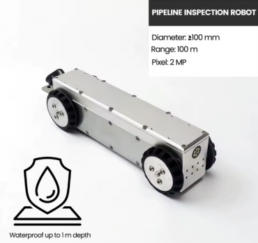 Mini robot inspecție conducte 100 mm – IP68, WiFi, cablu 150 m, industrial