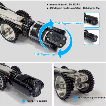 Robot Profesional Inspectie Conducte CCTV 150 m + Raport Panta, Limba Română