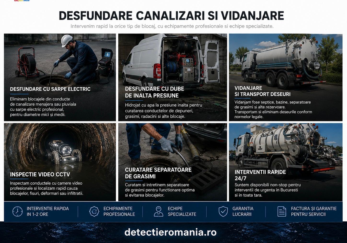 Desfundare canalizări și vidanjare